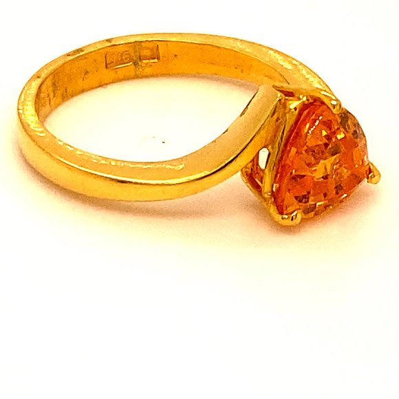 Mandarin Spessartine 2.20ct Solid 22K Gold Ring - Picture 3 of 7